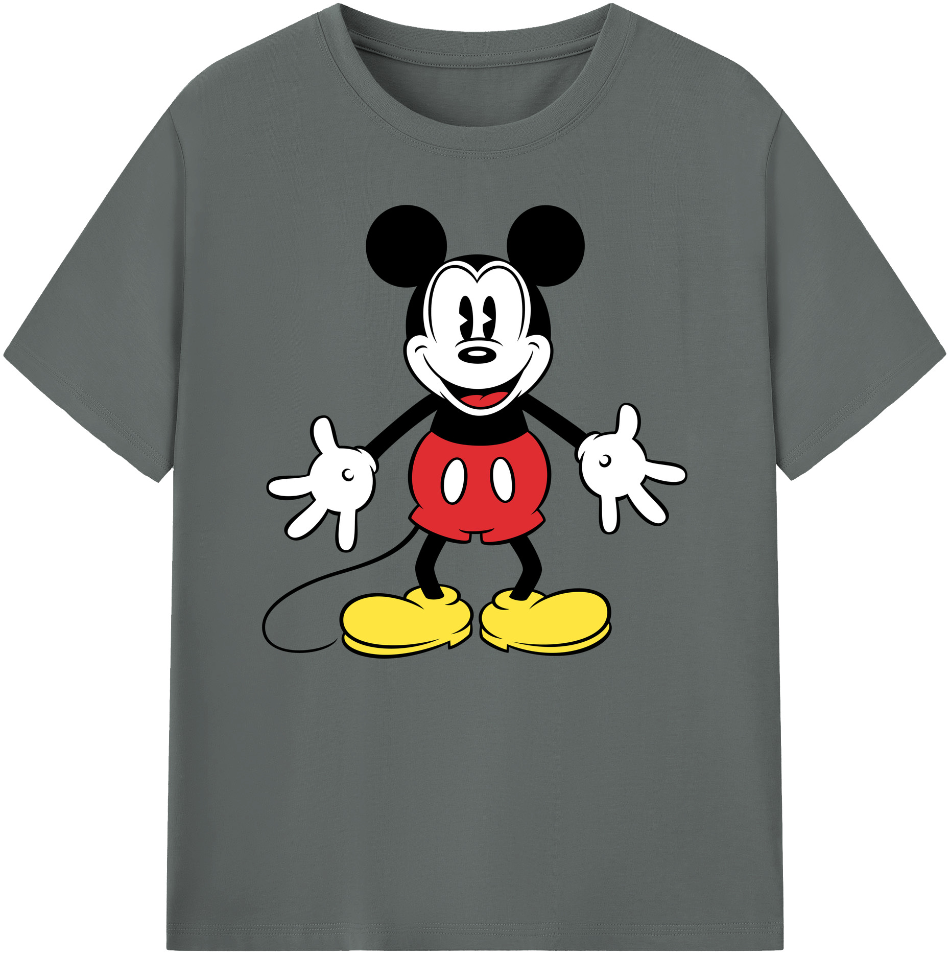 ミッキーマウス Mickey Mouse 綿100％ メンズ半袖Tシャツ｜肌触りやわらか＆通気性